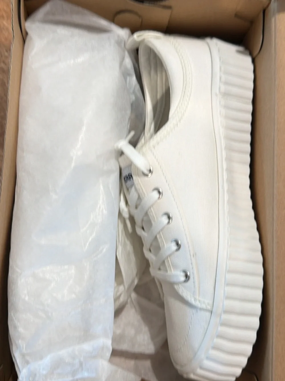 Sperry Men's White Canvas Ribbed-Platform Boat Sneaker